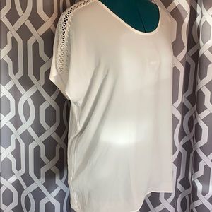 LOFT cream slit sleeve top